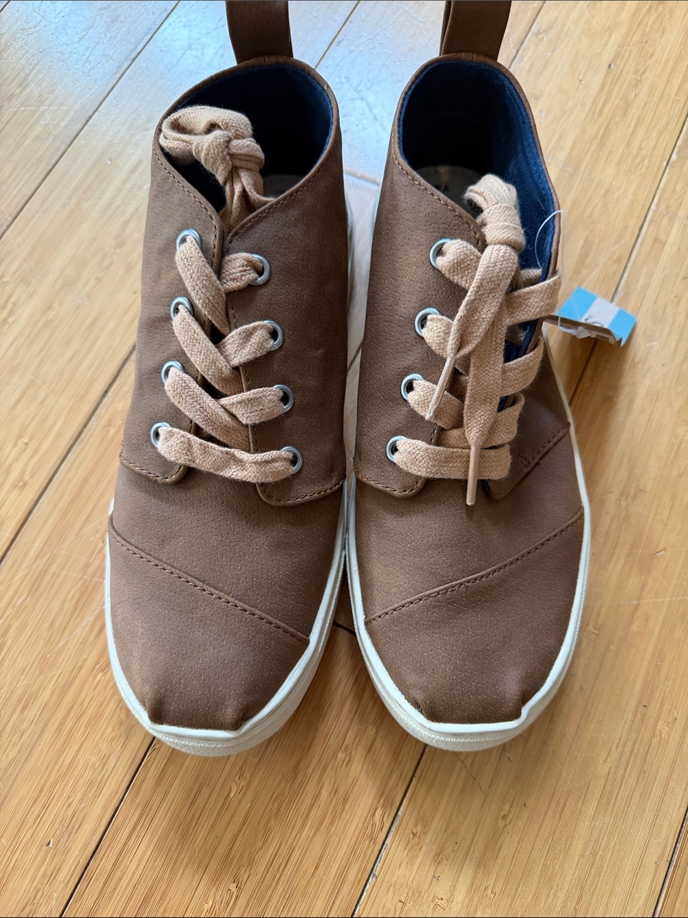 Toms Brown Botas Cupsole Lace-Up Sneakers for Kids